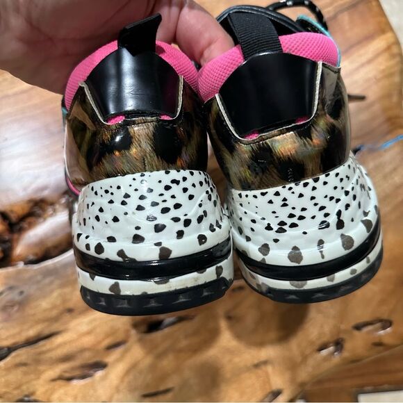 Steve Madden Cheetah Leopard Print Hot Pink Cliff Sneakers – Size 8 - Picture 6 of 8